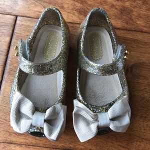 New Mini Melissa ultra sweet/Golden Glitter Size:5